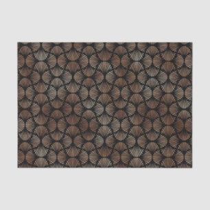 Papel De Seda Rosa Dourado e Padrão Art Déco Preto