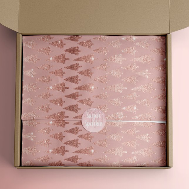 Papel De Seda Rosa dourado Elegante + árvores de mauve rosa (Criador carregado)