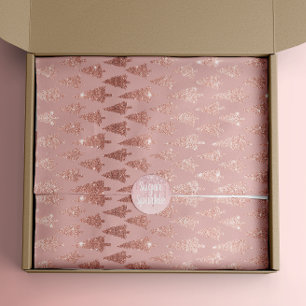 Papel De Seda rosa dourado Elegante + mauve árvores cor-de-rosa