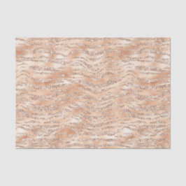 Papel De Seda Rosa Dourado Faux Glitter Zebra Stripes