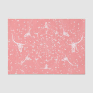 Papel De Seda Rosa Dourado Ocidental Feminino Brilho Caveira de