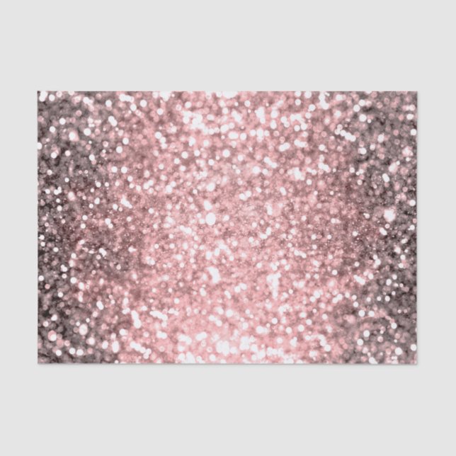 Papel De Seda Rosa Dourado Sparkle Luzes Garotas Glittery Sparkl (Frente )