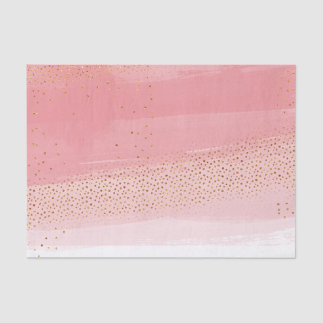 Papel De Seda Rosa e Dourado Modernos (Frente )