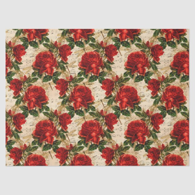 Papel De Seda Rosa e Dragonflies (Design 17) (Frente )