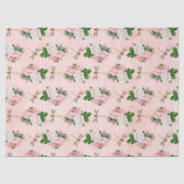 Papel De Seda Rosa e Dragonflies (Design 2)