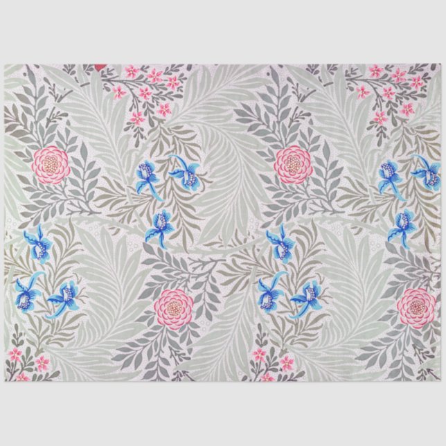 Papel De Seda Rosa e Larkspur, William Morris (Frente )