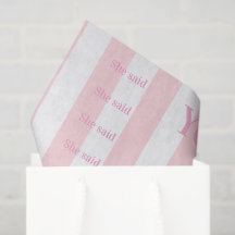 Papel de Seda Rosa e Listra Branca Ela disse Sim!