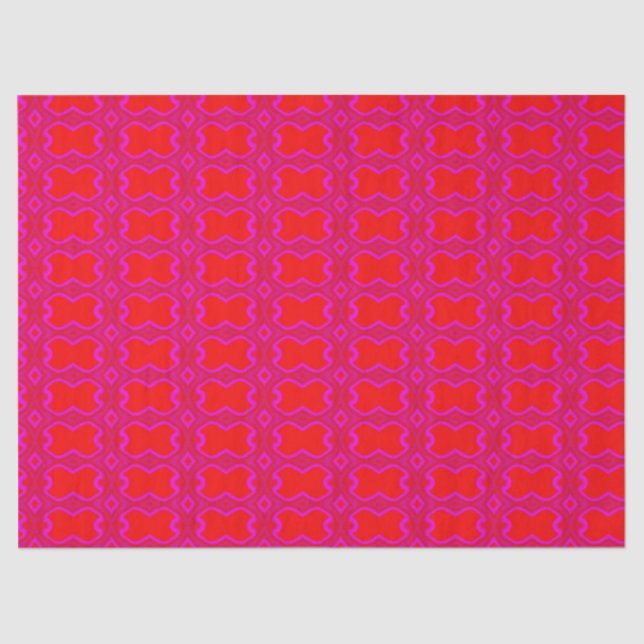 Papel De Seda Rosa e retro vermelho modelados (Frente )