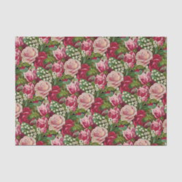 Papel De Seda Rosa e rosas vermelhas