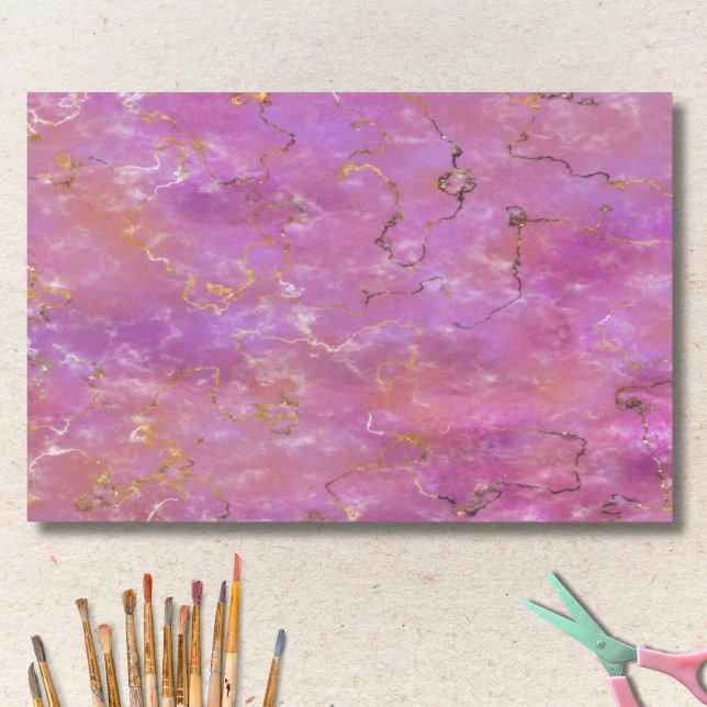 Papel De Seda Rosa e Roxo Com Pontos de Ouro (Criador carregado)