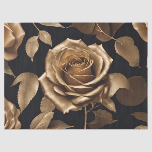 Papel De Seda Rosa em Dourado Rosa (Frente )