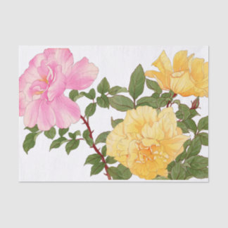 Papel De Seda Rosa floral