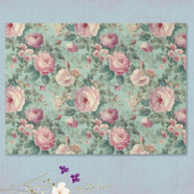 Rosa Floral Vintage Água Decoupage