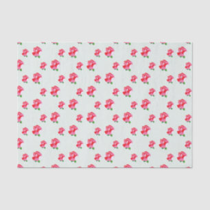 Papel De Seda Rosa Flores Aquáticas Botânicas Rosa