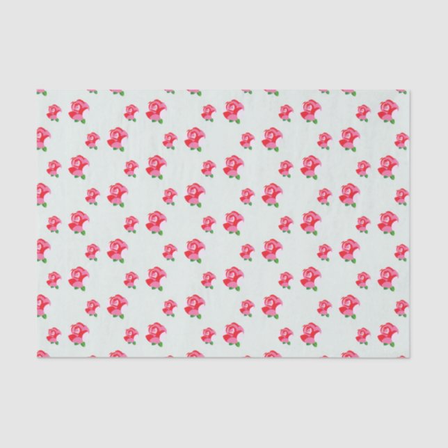 Papel De Seda Rosa Flores Aquáticas Botânicas Rosa (Frente )