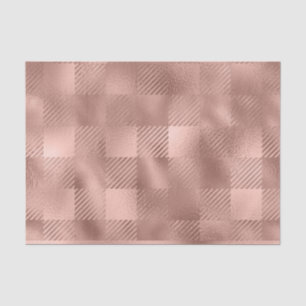 Papel De Seda Rosa gold Foil Look Buffalo Xadrez Gingham