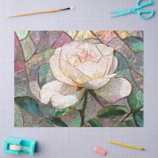Papel De Seda Rosa Luminosa Bege Falso Vidro Manchado Pastel
