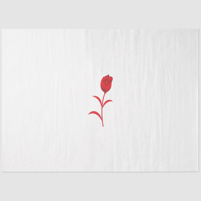 Papel De Seda Rosa Madder, Lava Vermelho, Design floral (Frente )
