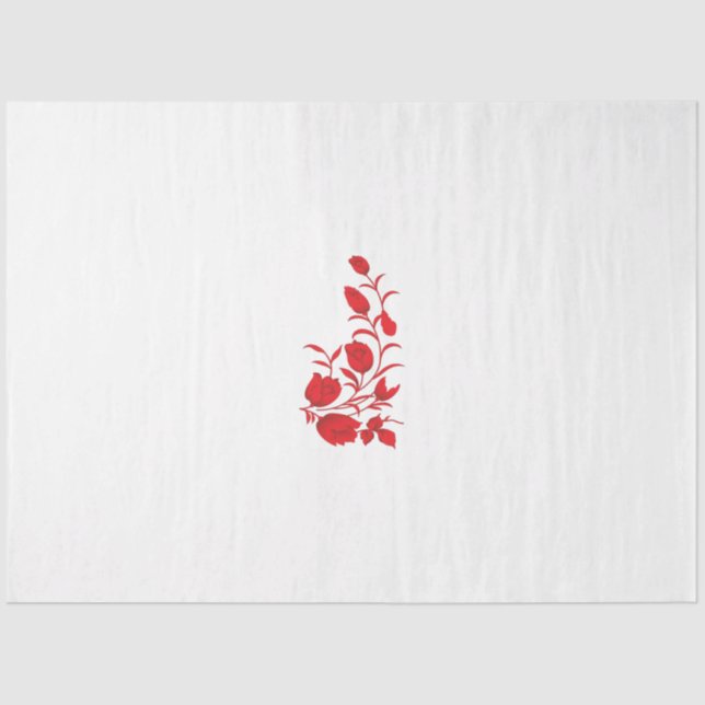 Papel De Seda Rosa Madder, Thunderbird floral design (Frente )
