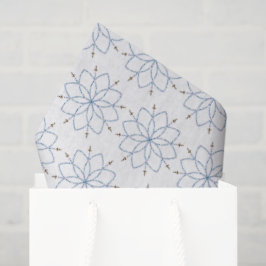 Papel De Seda Rosa Mística Flor Azul