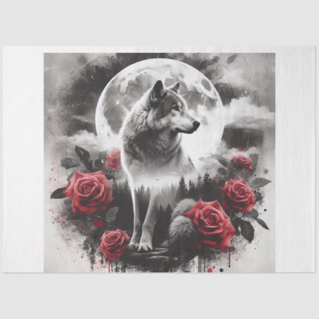 Papel De Seda Rosa Moon Wolf (Frente )