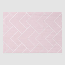 Papel De Seda Rosa Pastel com Padrão Geométrico Branco