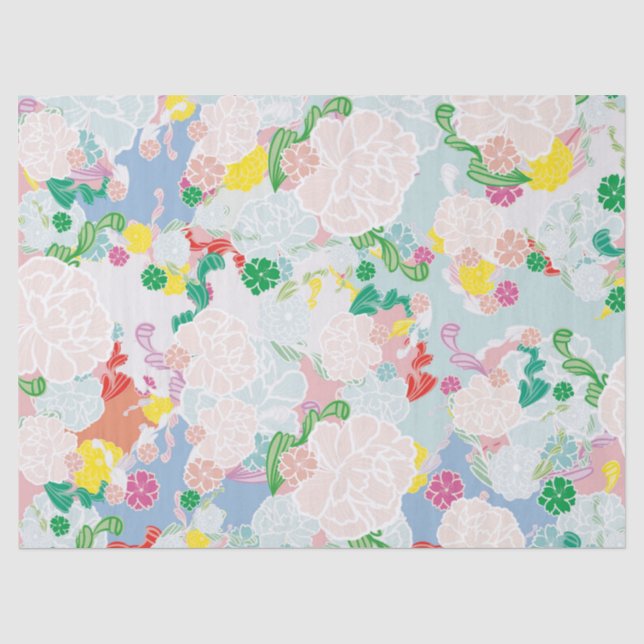 Papel De Seda Rosa peônia (Frente )