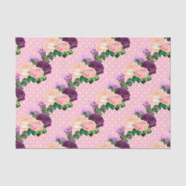 Papel De Seda Rosa Pêssego e Floral Puro Lavanda