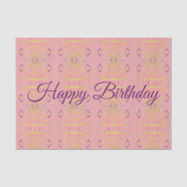 Papel De Seda Rosa Púrpura e Verde limão