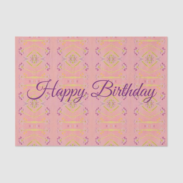 Papel De Seda Rosa Púrpura e Verde limão (Frente )