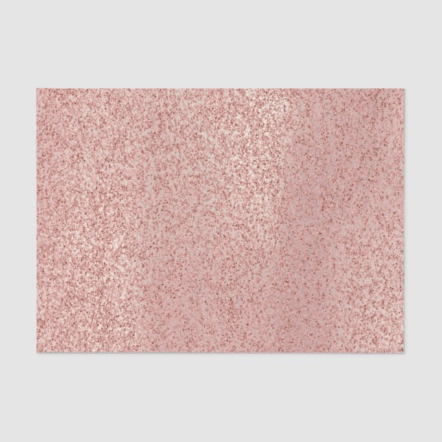 Papel De Seda Rosa Rosa Rosa Rosa Dourada Blush Glitter Metálico (Frente )