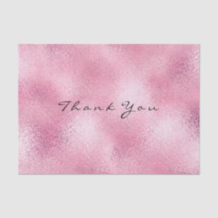 Papel De Seda Rosa Rosa Rosa Rosa Dourada Metálico Obrigado Nome