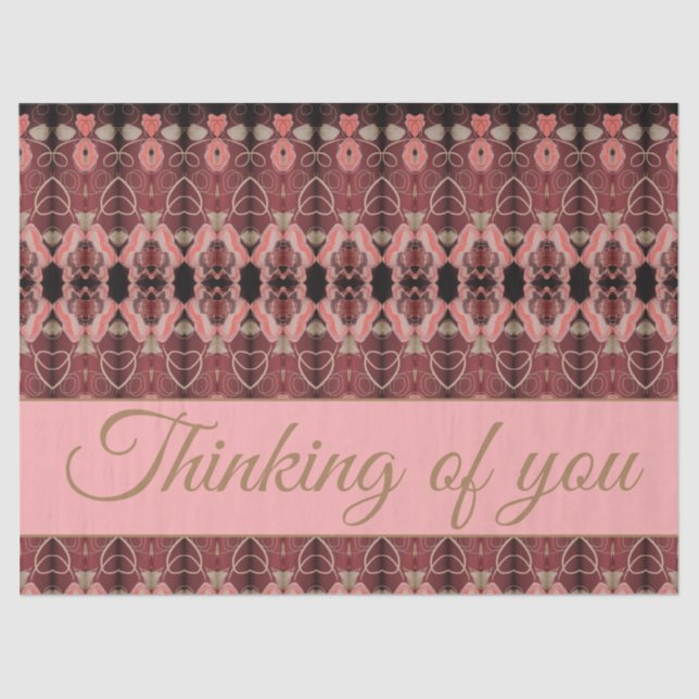 Papel De Seda Rosa Rosa Rosa Rosa e Borgonha (Frente )