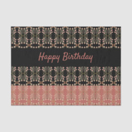 Papel De Seda Rosa Rosado com Preto