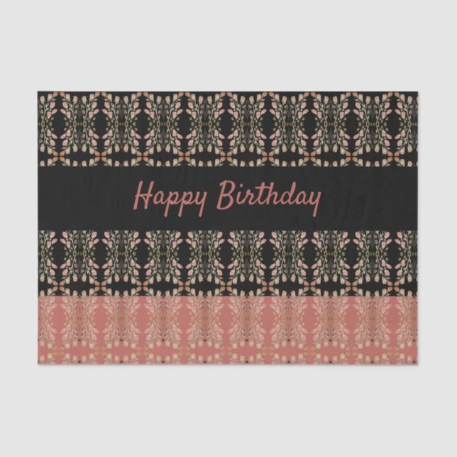 Papel De Seda Rosa Rosado com Preto (Frente )