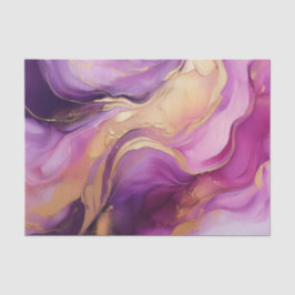 Papel De Seda Rosa Roxo Moderno e Dourado-