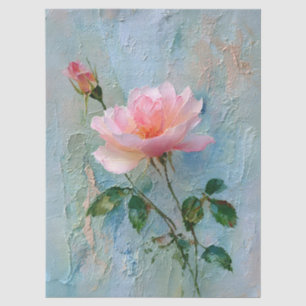 Papel De Seda Rosa Shabby Chic com Efeito de Impasto