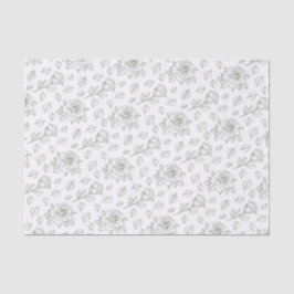 Papel De Seda Rosa Trepadeira Verde Oliva Desenhada à Mão