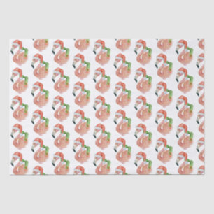 Papel De Seda Rosa Tropical Flamingo Natal Santa Hat