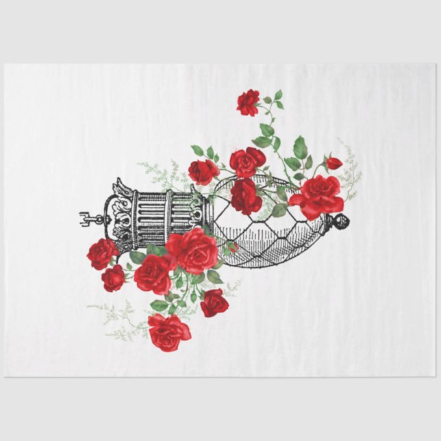 Papel De Seda Rosa vermelha 5 da Série Steampunk (Frente )