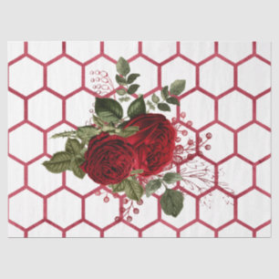 Papel De Seda Rosa vermelha 65 da Série Bee