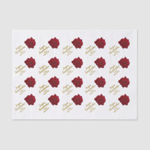 Papel De Seda Rosa vermelha elegante - casamento