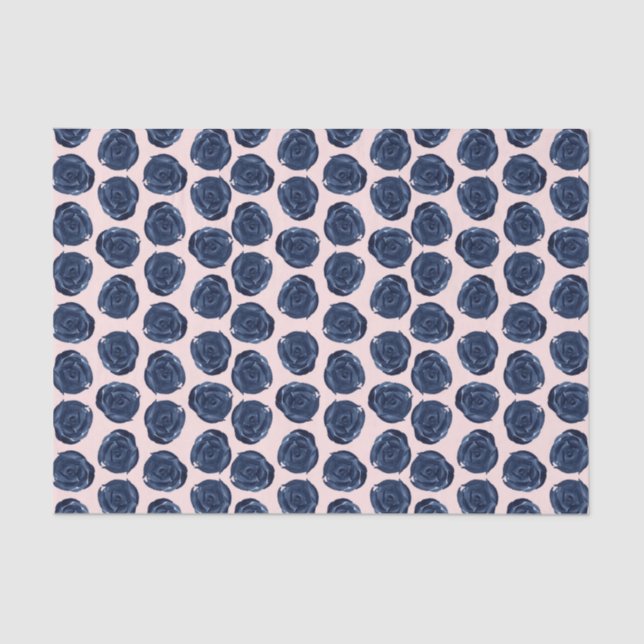 Papel De Seda Rosa Vinhas de Rosa em Aquarela Azul Rosa Casa de  (Frente )