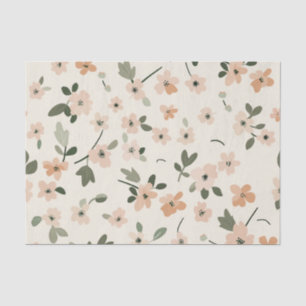 Papel De Seda Rosa Vintage Boho Floral Silvestre Suave