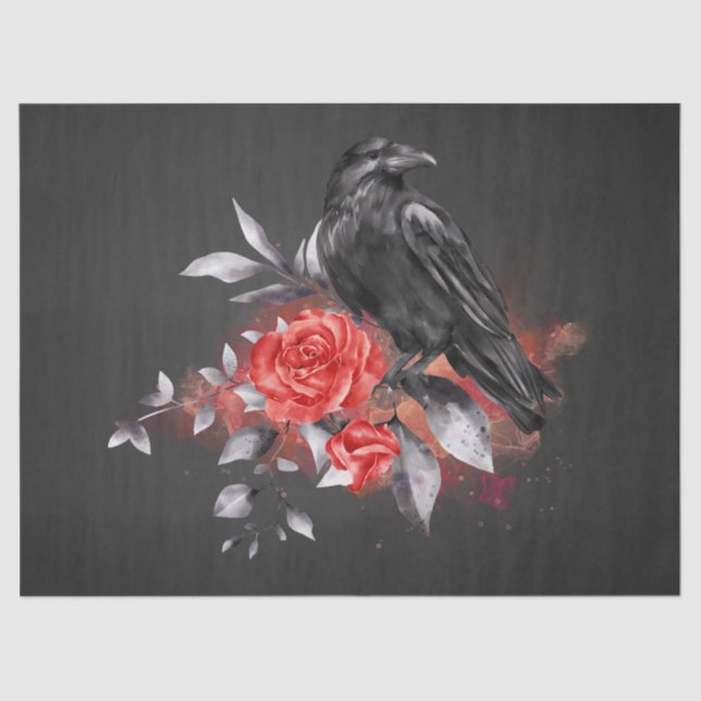 Papel De Seda Rosa Whimscolor Preto Raven (Frente )