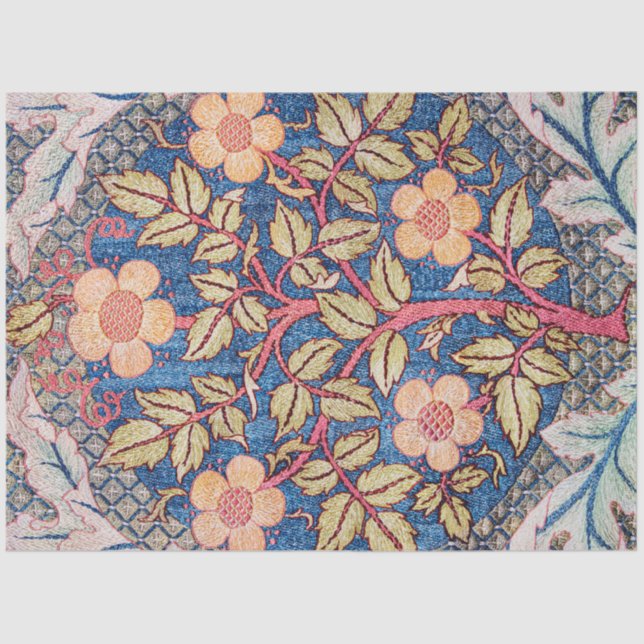Papel De Seda Rosa Wreath, William Morris (Frente )