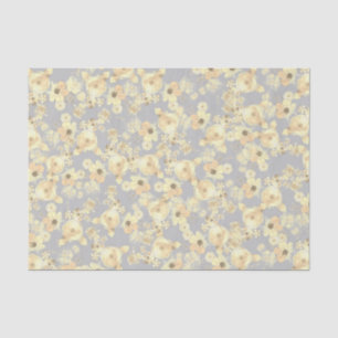 Papel De Seda Rosas Amarelas Vintage em um fundo de Cinza macia