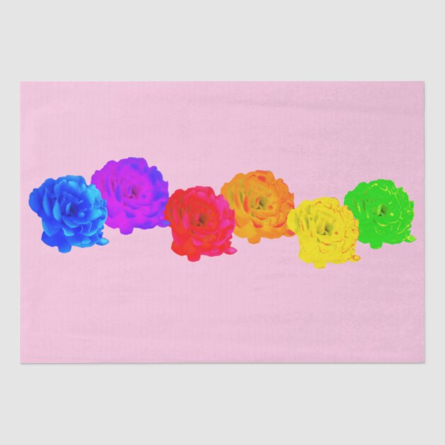 Papel De Seda Rosas arco-íris (Frente )