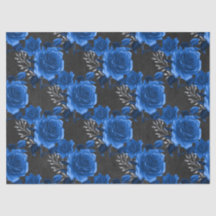 Rosas Azuis na Decoupage do Carvão