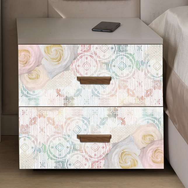 Papel De Seda Rosas Brilhantes No Local De Linn Retroativo Da Vi (Criador carregado)